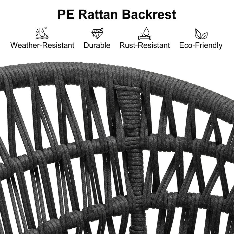 Outdoor Bar Stools Counter Stools Rattan Bar Stools Chair with Backrest for Indoor or Outdoor, Kitchen lsland - Image 46