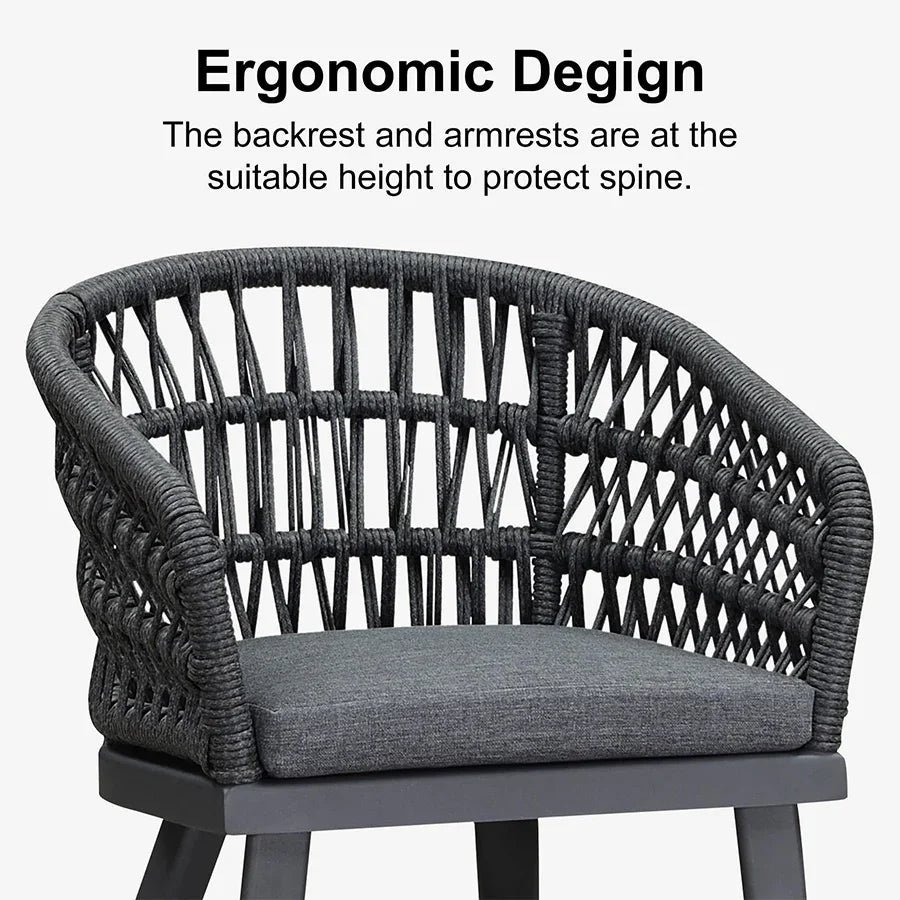 Outdoor Bar Stools Counter Stools Rattan Bar Stools Chair with Backrest for Indoor or Outdoor, Kitchen lsland - Image 33