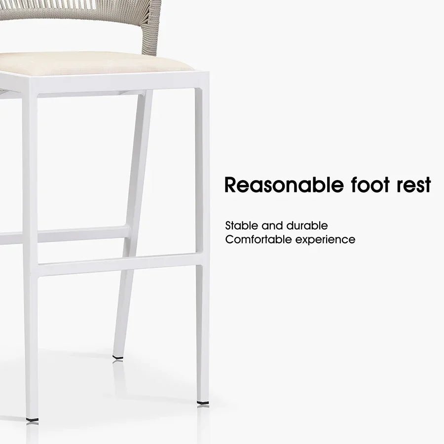 Bar Stool Rattan Bar Stools Counter Stools with Back Metal Bar Height Stool Outdoor Bar Chair for Garden Kitchen - Image 62