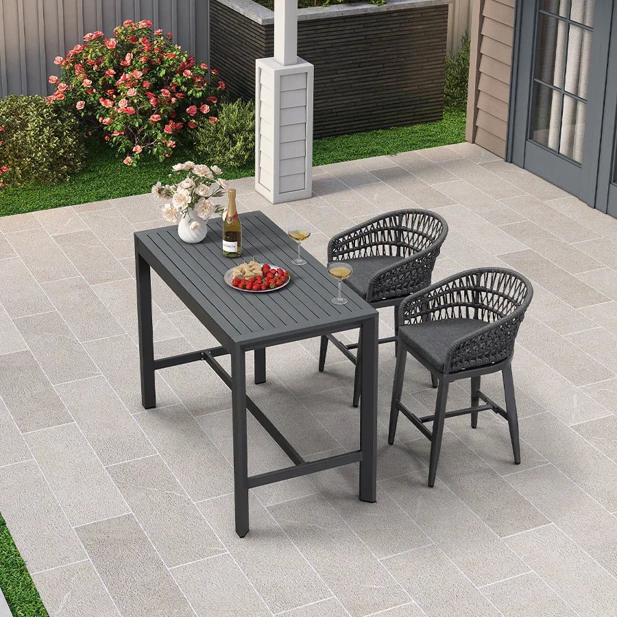 Outdoor Bar Stools Counter Stools Rattan Bar Stools Chair with Backrest for Indoor or Outdoor, Kitchen lsland - Image 56