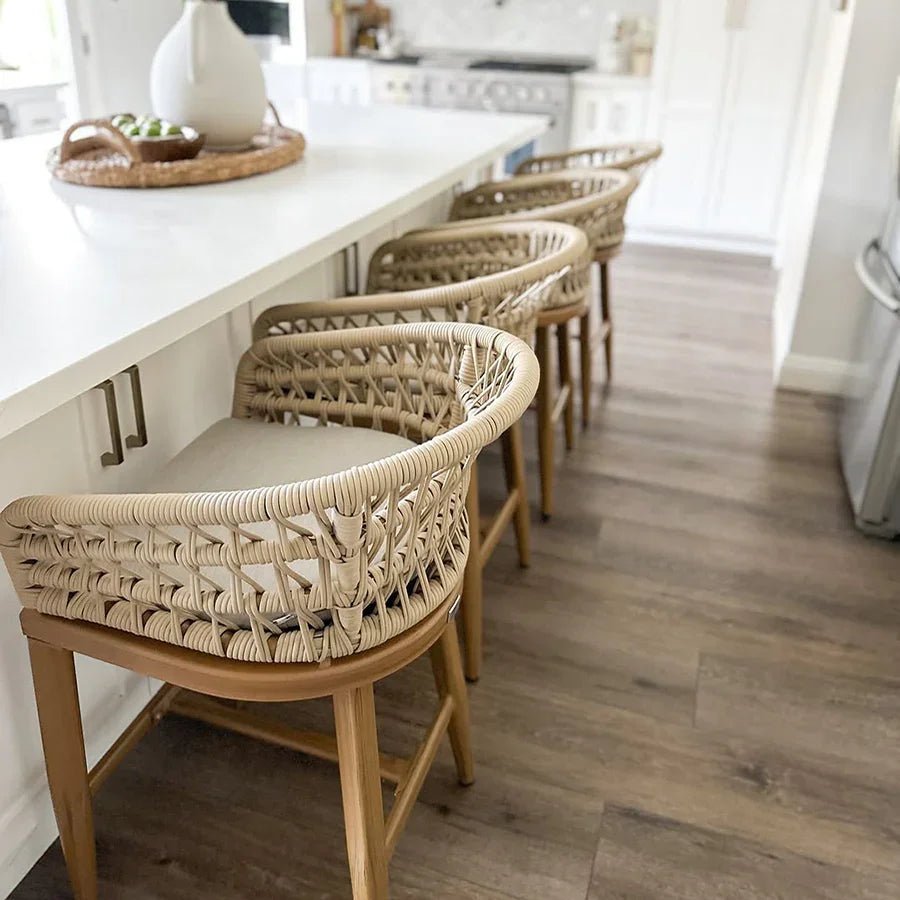 Outdoor Bar Stools Counter Stools Rattan Bar Stools Chair with Backrest for Indoor or Outdoor, Kitchen lsland - Image 2