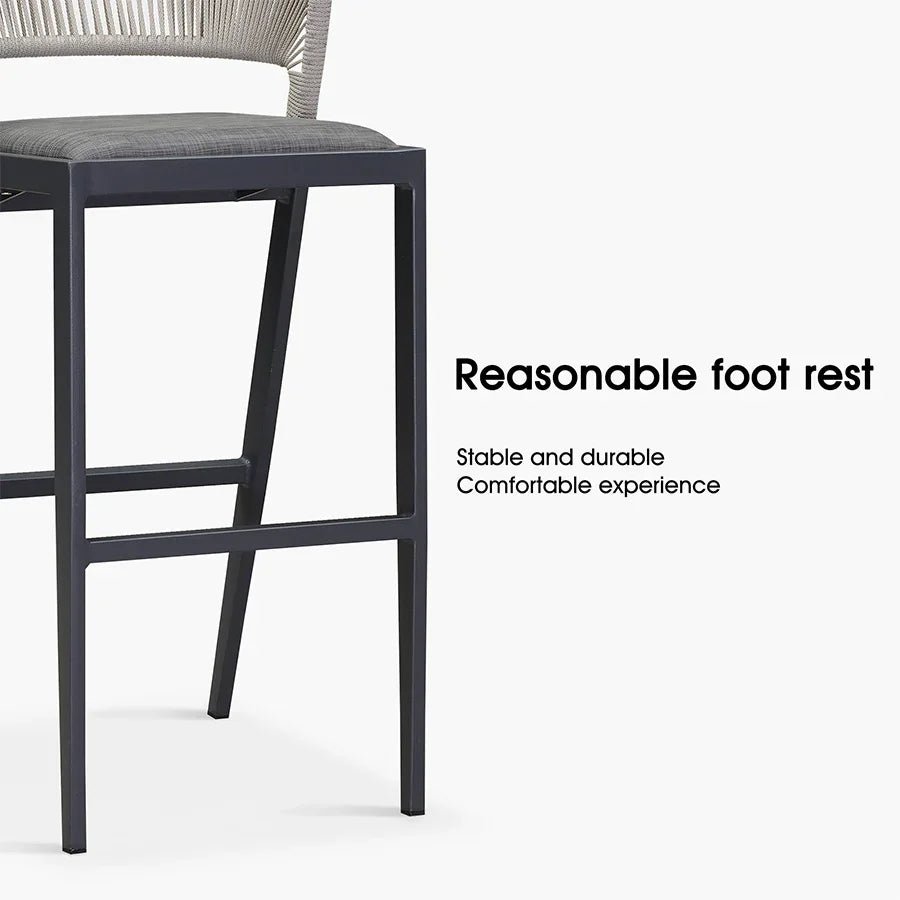 Bar Stool Rattan Bar Stools Counter Stools with Back Metal Bar Height Stool Outdoor Bar Chair for Garden Kitchen - Image 63