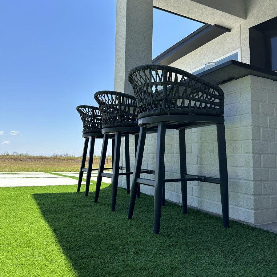 Outdoor Bar Stools Counter Stools Rattan Bar Stools Chair with Backrest for Indoor or Outdoor, Kitchen lsland - Image 22