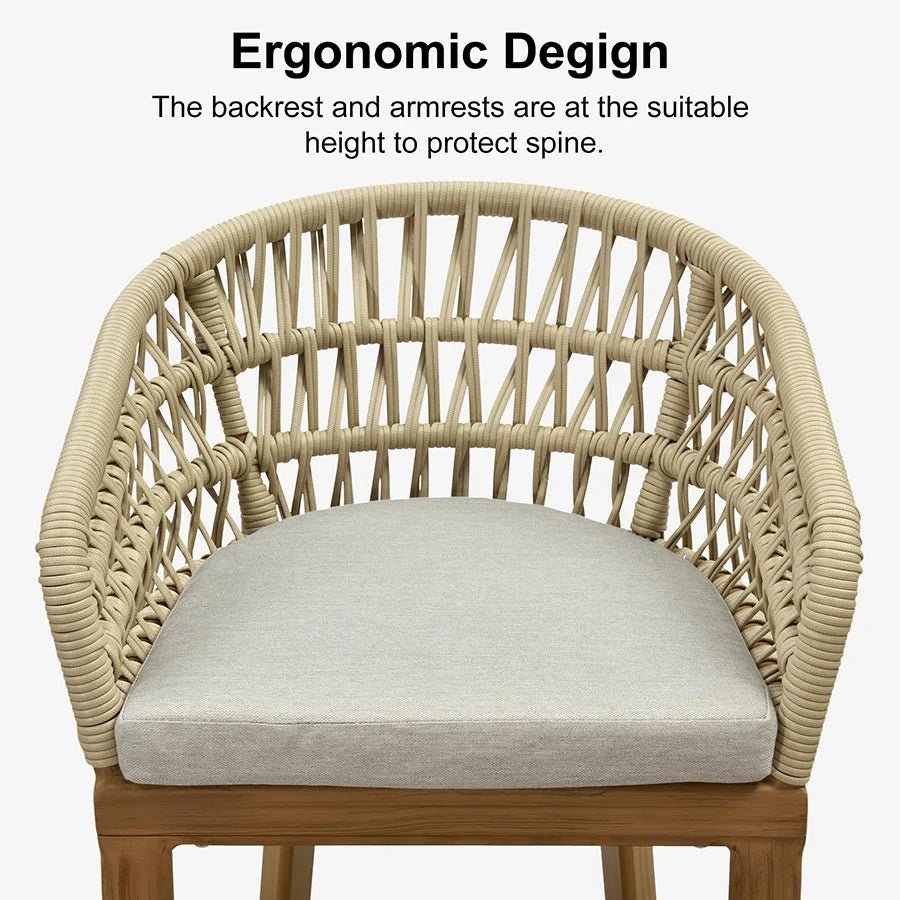 Outdoor Bar Stools Counter Stools Rattan Bar Stools Chair with Backrest for Indoor or Outdoor, Kitchen lsland - Image 41