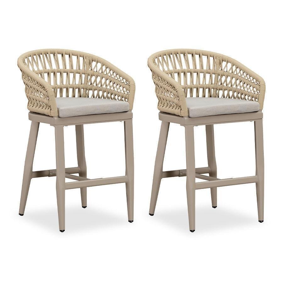 Outdoor Bar Stools Counter Stools Rattan Bar Stools Chair with Backrest for Indoor or Outdoor, Kitchen lsland - Image 5