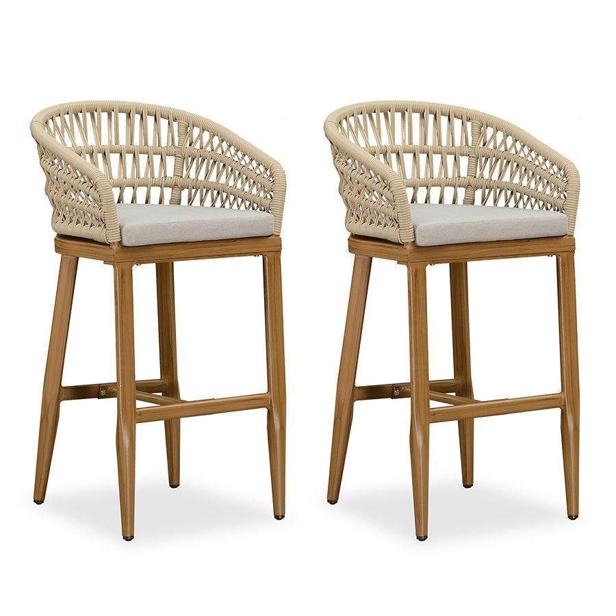 Outdoor Bar Stools Counter Stools Rattan Bar Stools Chair with Backrest for Indoor or Outdoor, Kitchen lsland - Image 6