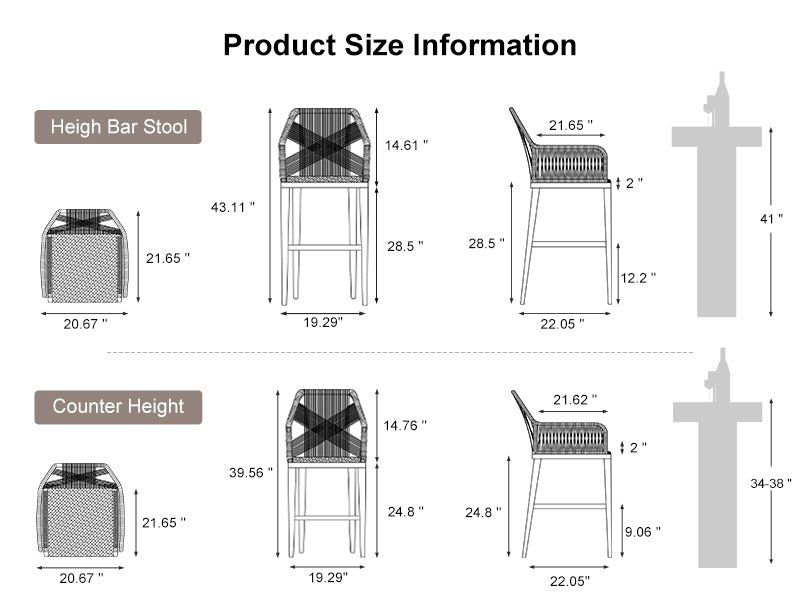 PURPLE LEAF Outdoor Bar Stools