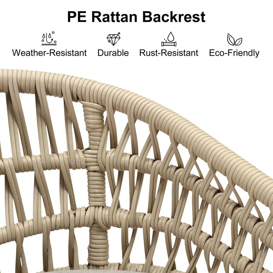 Outdoor Bar Stools Counter Stools Rattan Bar Stools Chair with Backrest for Indoor or Outdoor, Kitchen lsland - Image 52