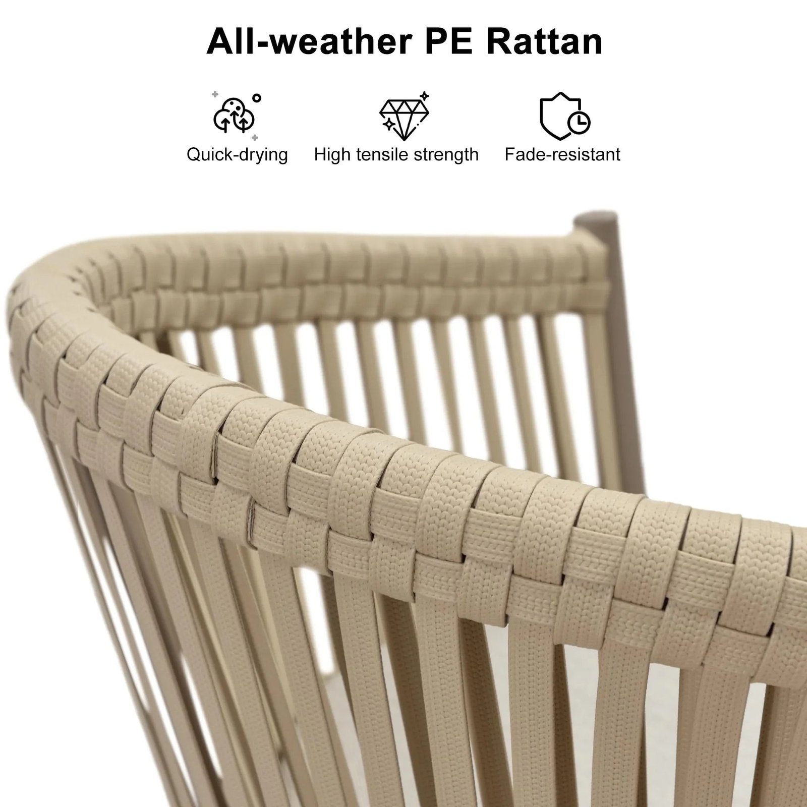 Counter Stools Bar Stools Rattan Bar Stools Wicker Bar Chairs Woven Aluminum Barstools with Back and Cushions - Image 97