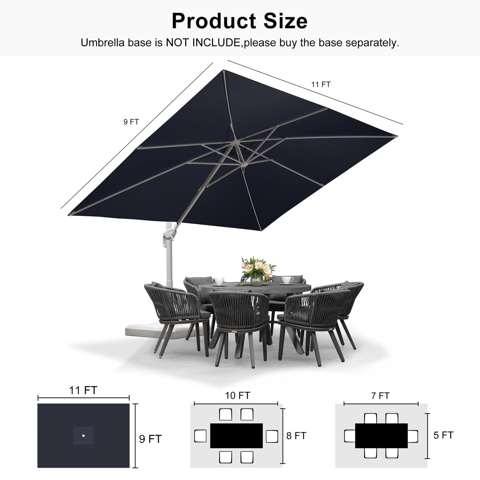 Morden White Outdoor Umbrella Premium Aluminum Patio Cantilever Pool Sun Umbrellas - Image 157