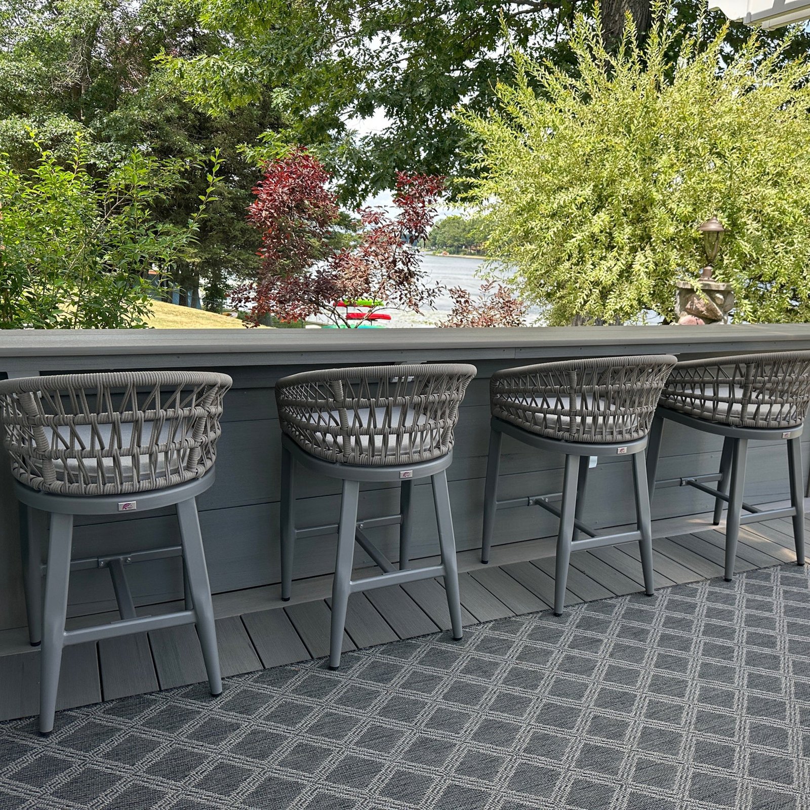 Outdoor Bar Stools Counter Stools Rattan Bar Stools Chair with Backrest for Indoor or Outdoor, Kitchen lsland - Image 104