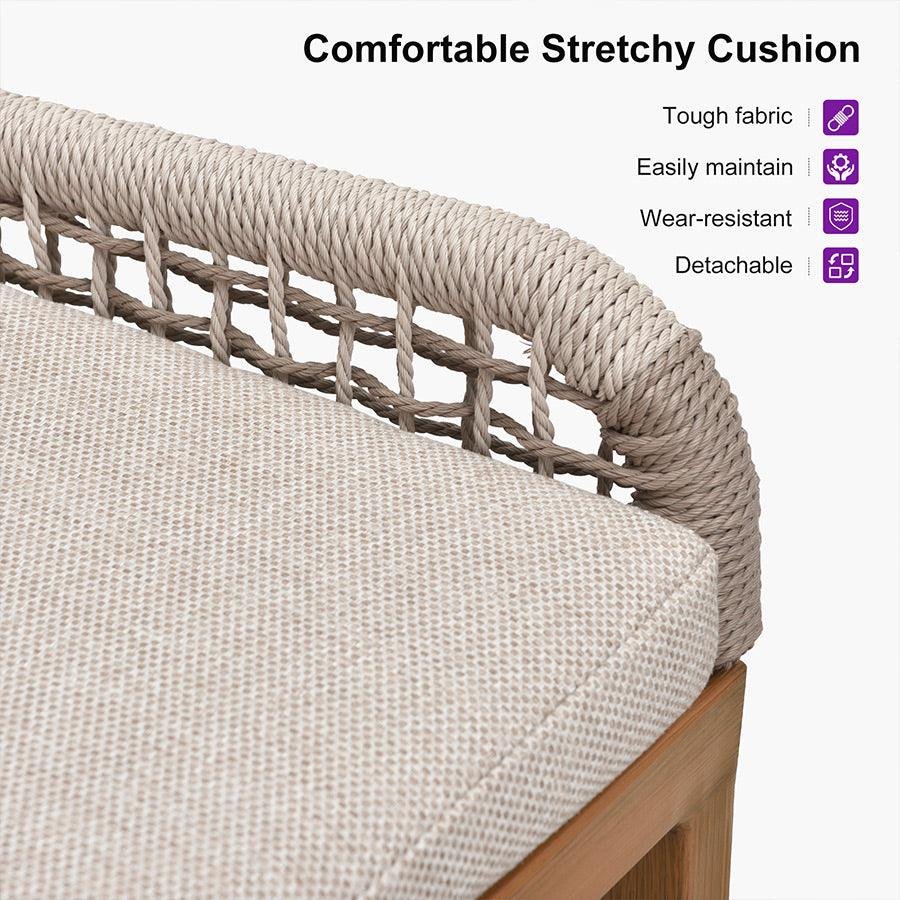 Outdoor Bar Stools Wicker Rattan Bar Stools with Back Aluminum Outside Garden Patio Bar Chairs - Image 35