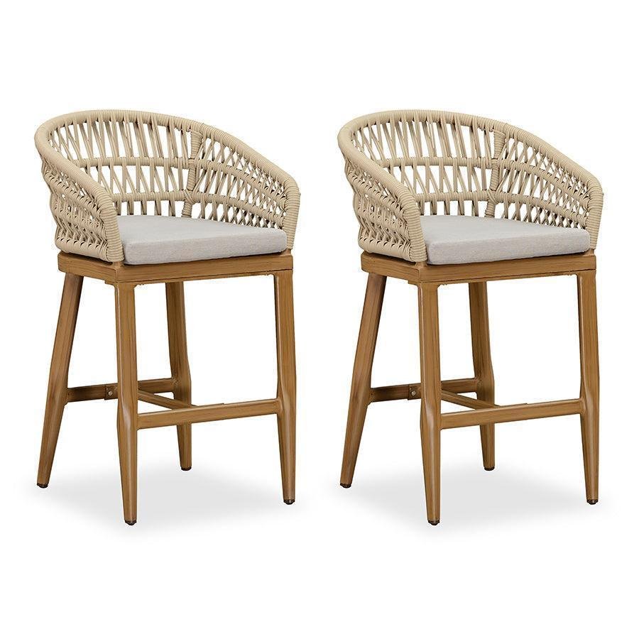 Outdoor Bar Stools Counter Stools Rattan Bar Stools Chair with Backrest for Indoor or Outdoor, Kitchen lsland - Image 3