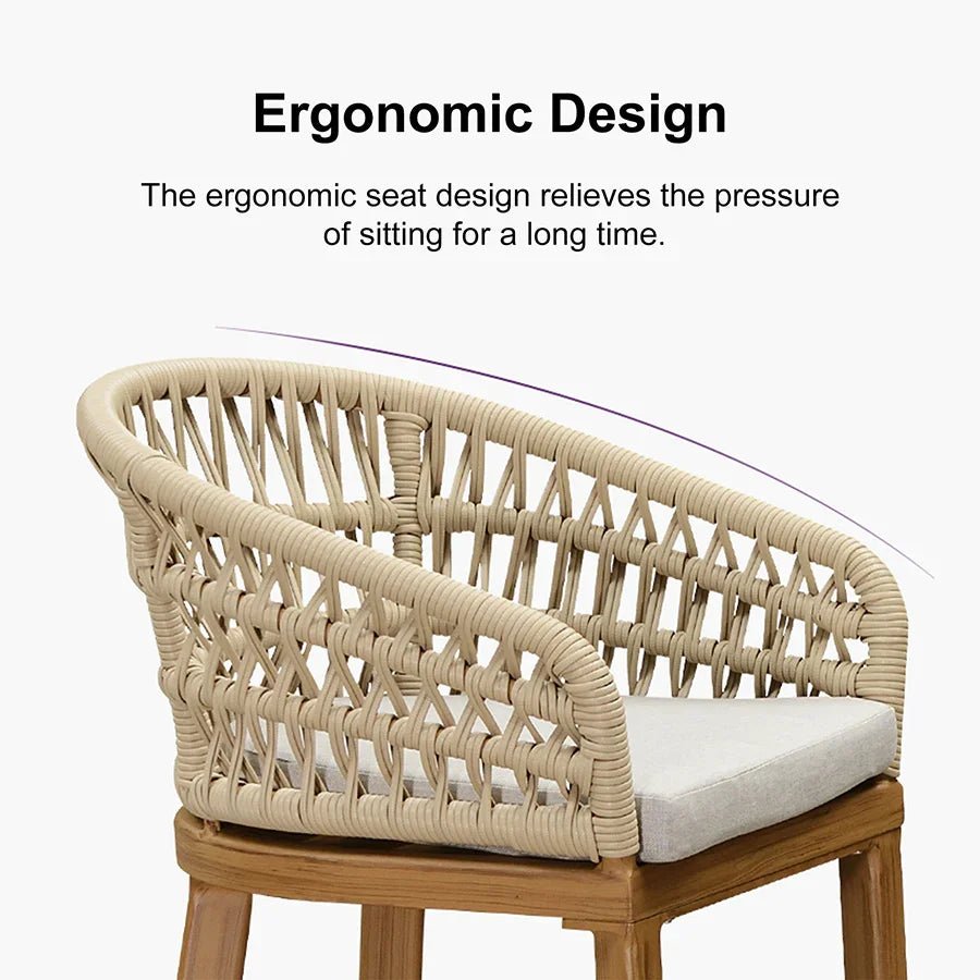 Outdoor Bar Stools Counter Stools Rattan Bar Stools Chair with Backrest for Indoor or Outdoor, Kitchen lsland - Image 50