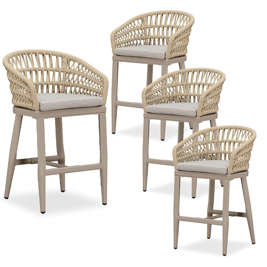 Outdoor Bar Stools Counter Stools Rattan Bar Stools Chair with Backrest for Indoor or Outdoor, Kitchen lsland - Image 31