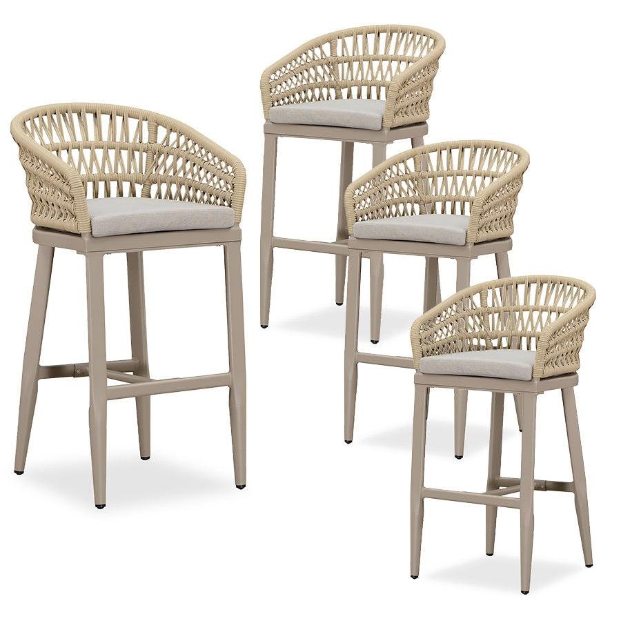 Outdoor Bar Stools Counter Stools Rattan Bar Stools Chair with Backrest for Indoor or Outdoor, Kitchen lsland - Image 32