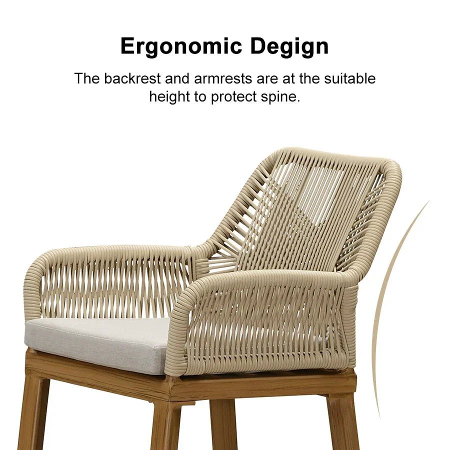 Modern Bar Stools Aluminum Bar Stool with Cushion for Indoor and Outdoor, Kitchen Island - Image 42