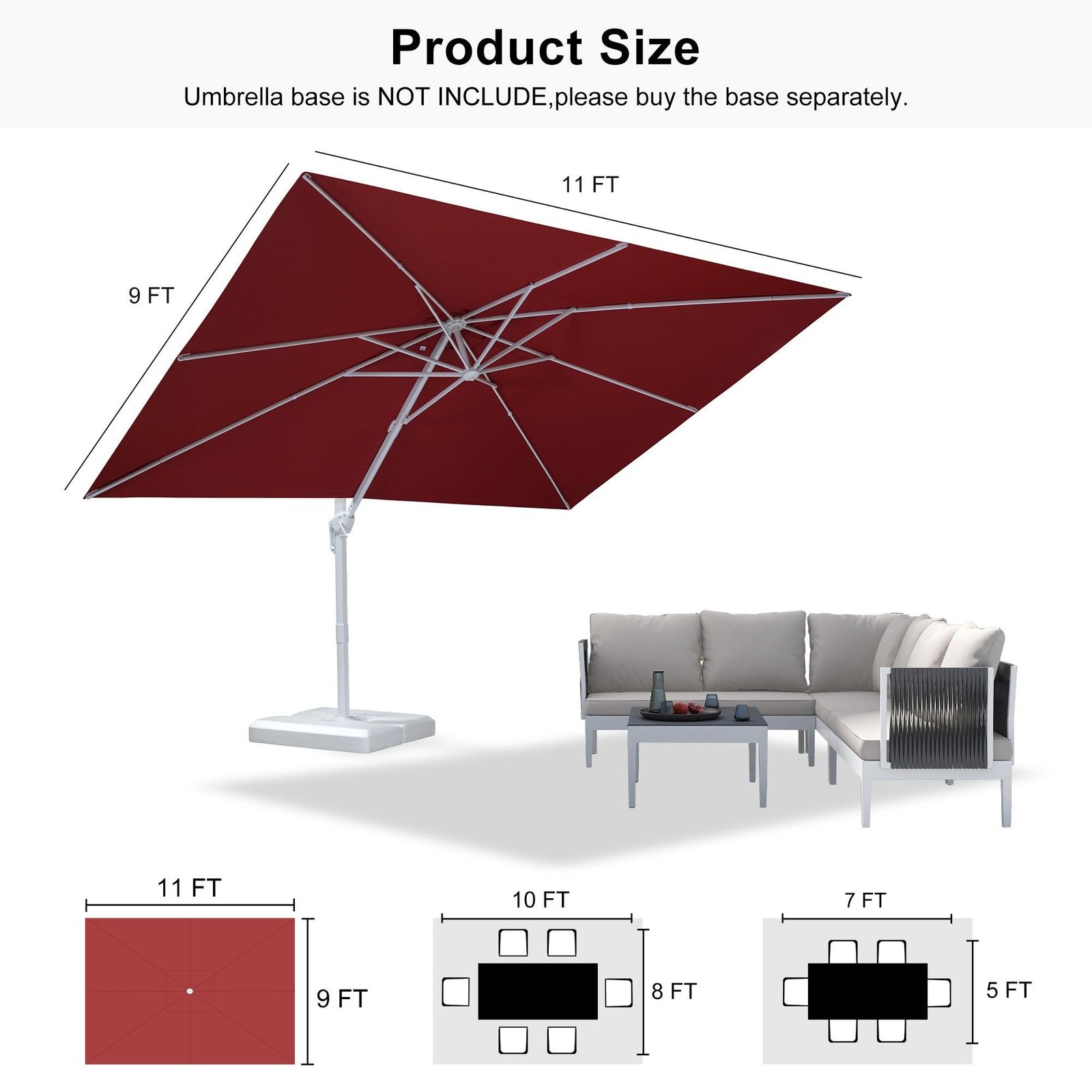 Morden White Outdoor Umbrella Premium Aluminum Patio Cantilever Pool Sun Umbrellas - Image 162