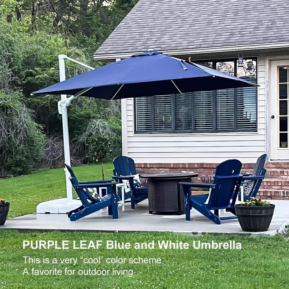 Morden White Outdoor Umbrella Premium Aluminum Patio Cantilever Pool Sun Umbrellas - Image 140