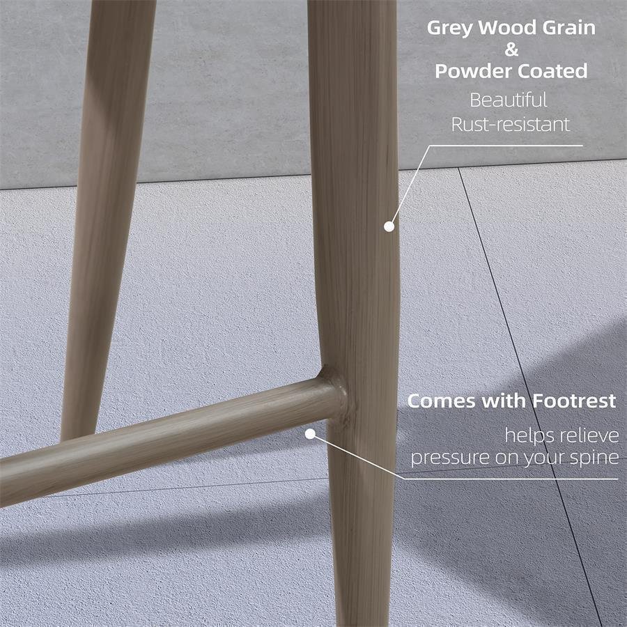 Bar Stool Rattan Bar Stools Counter Stools with Back Metal Bar Height Stool Outdoor Bar Chair for Garden Kitchen - Image 67