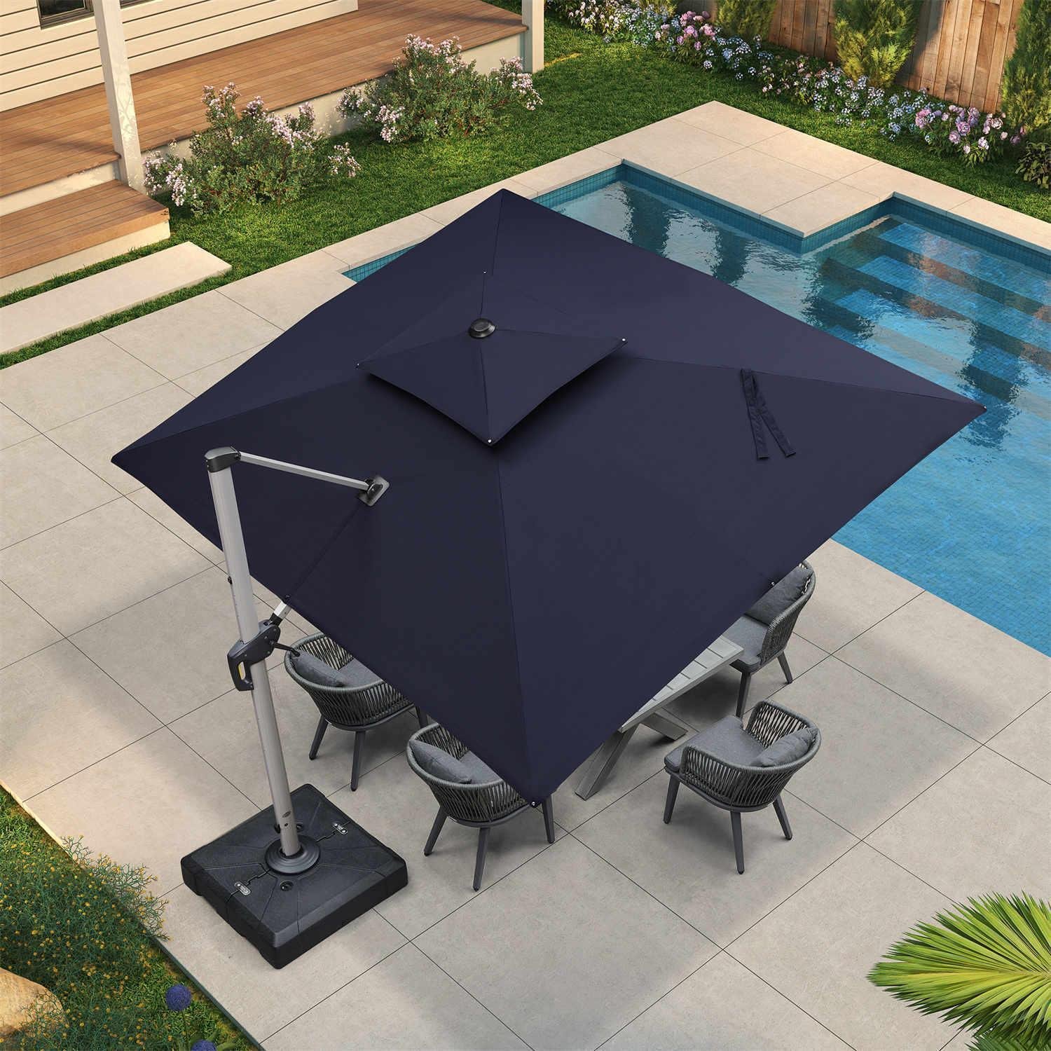 PURPLE LEAF Rctangle Patio Classic Umbrella