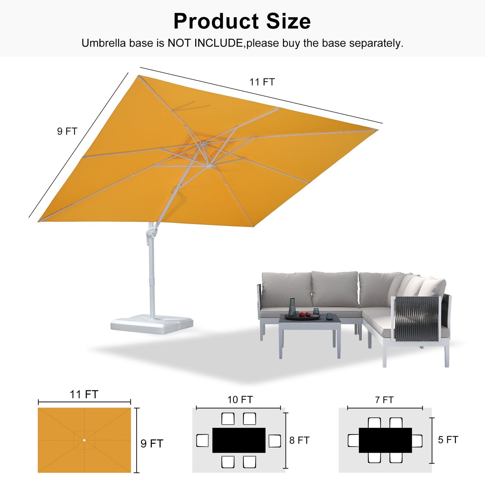 Morden White Outdoor Umbrella Premium Aluminum Patio Cantilever Pool Sun Umbrellas - Image 164