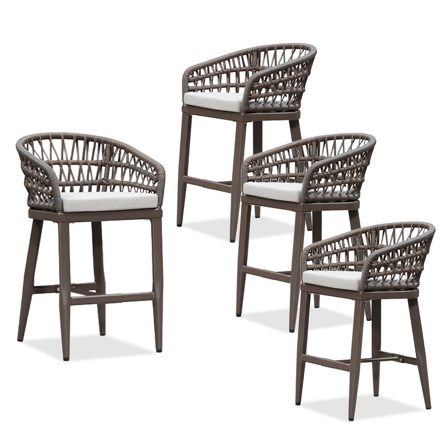 Outdoor Bar Stools Counter Stools Rattan Bar Stools Chair with Backrest for Indoor or Outdoor, Kitchen lsland - Image 106