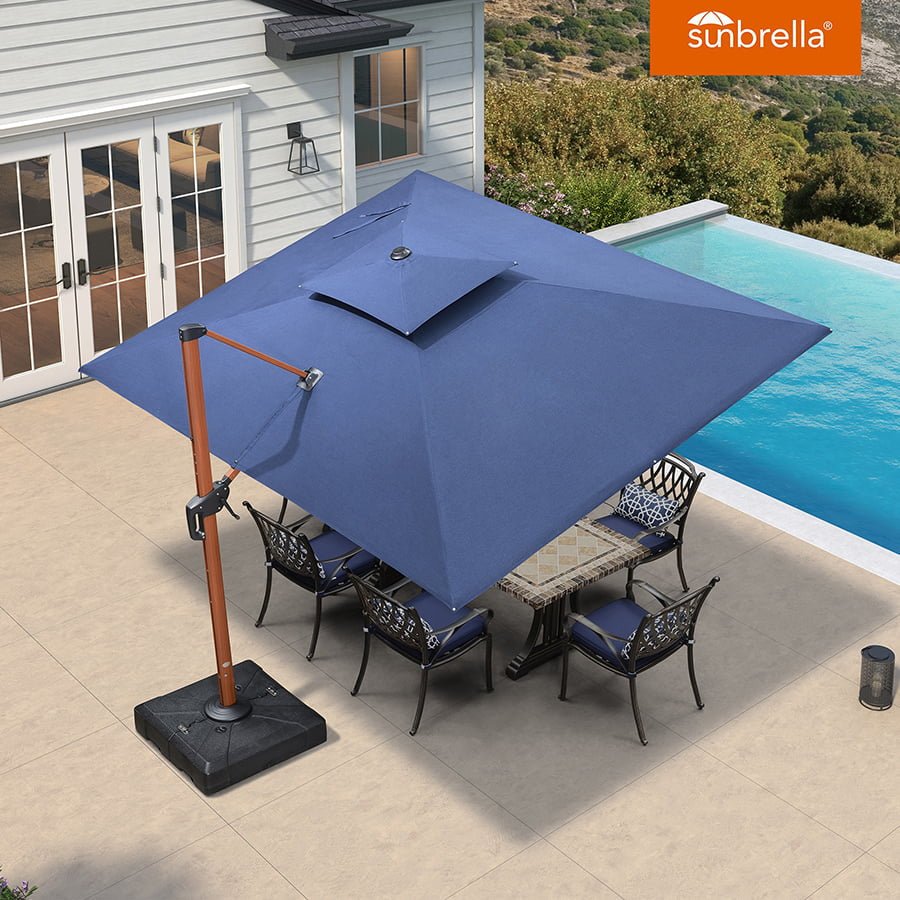 PURPLE LEAF SUNBRELLA Fabric Cantilever Umbrella