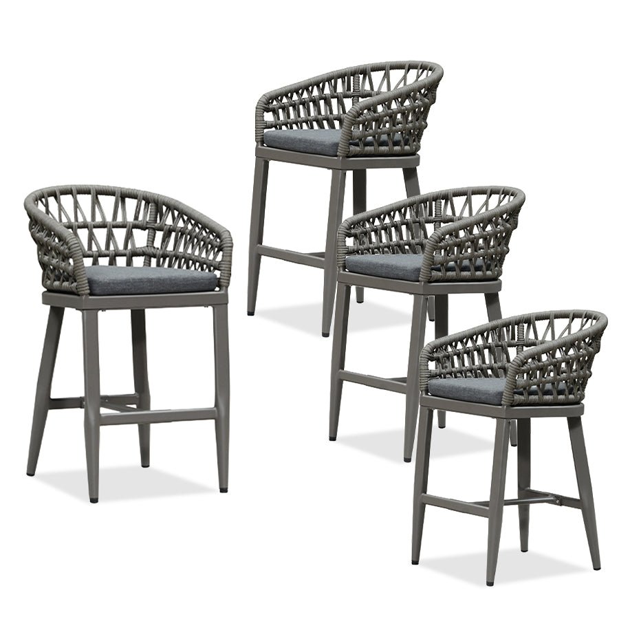 Outdoor Bar Stools Counter Stools Rattan Bar Stools Chair with Backrest for Indoor or Outdoor, Kitchen lsland - Image 108