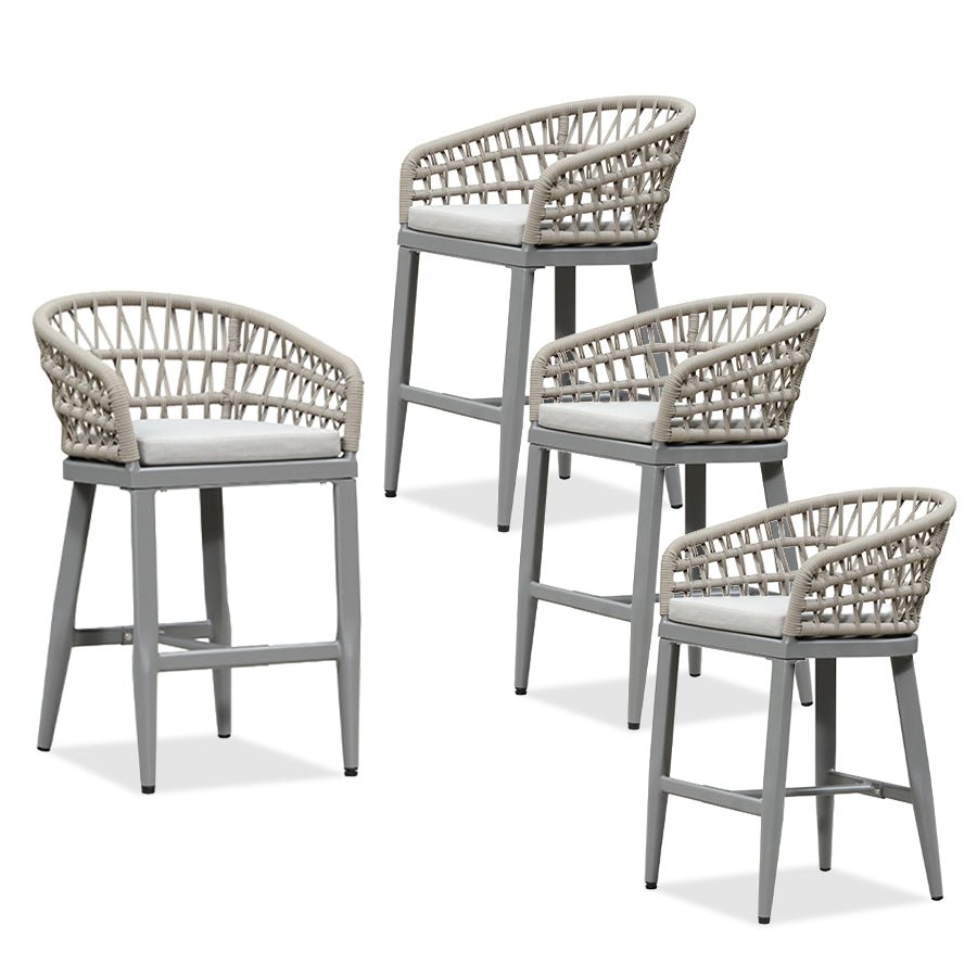 Outdoor Bar Stools Counter Stools Rattan Bar Stools Chair with Backrest for Indoor or Outdoor, Kitchen lsland - Image 107