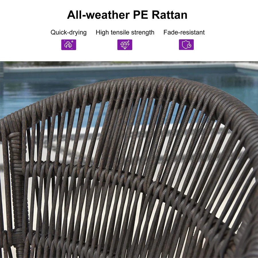 Outdoor Bar Stools Rattan Bar Stools Counter Stools with Back and Cushions  for Patio, Garden, Kitchen - Image 62