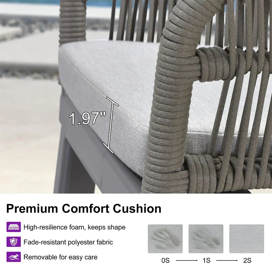 Outdoor Bar Stools Rattan Bar Stools Counter Stools with Back and Cushions  for Patio, Garden, Kitchen - Image 71