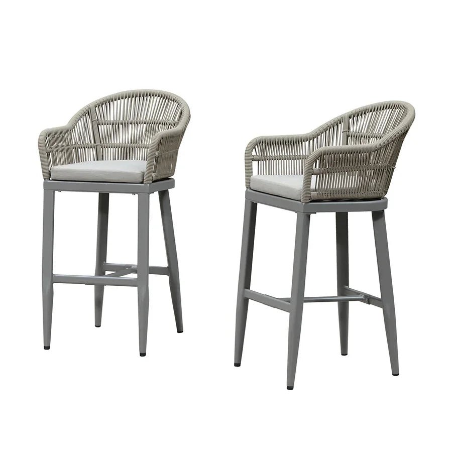 Outdoor Bar Stools Rattan Bar Stools Counter Stools with Back and Cushions  for Patio, Garden, Kitchen - Image 72