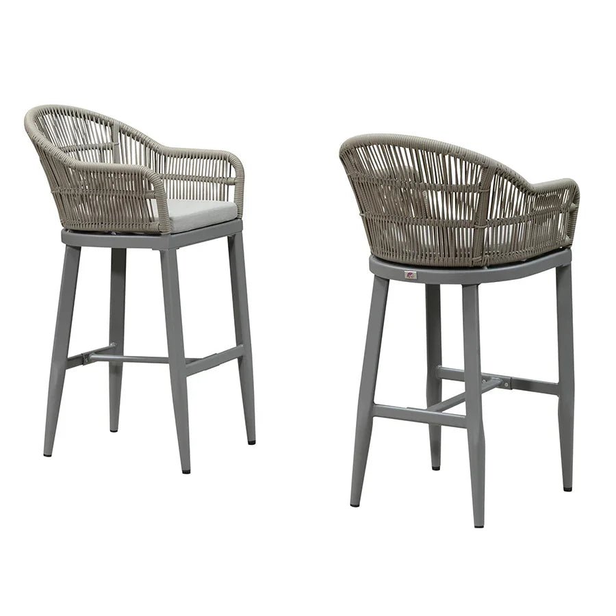 Outdoor Bar Stools Rattan Bar Stools Counter Stools with Back and Cushions  for Patio, Garden, Kitchen - Image 76