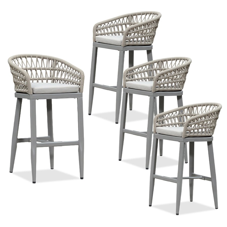 Outdoor Bar Stools Counter Stools Rattan Bar Stools Chair with Backrest for Indoor or Outdoor, Kitchen lsland - Image 110