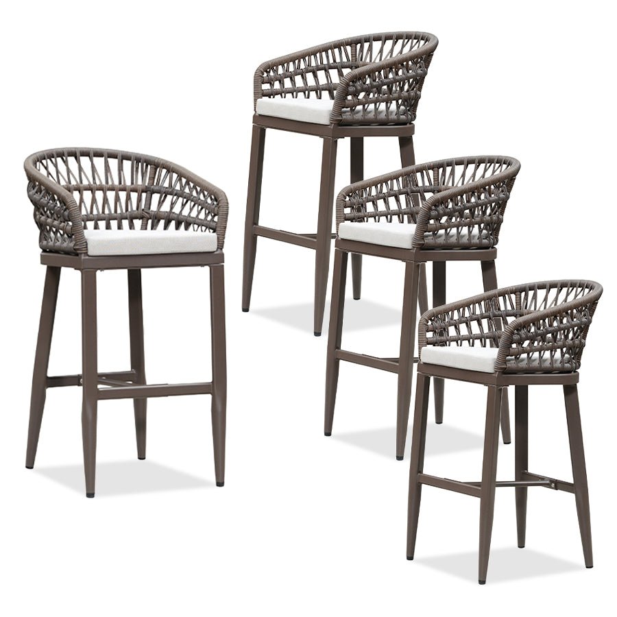 Outdoor Bar Stools Counter Stools Rattan Bar Stools Chair with Backrest for Indoor or Outdoor, Kitchen lsland - Image 109