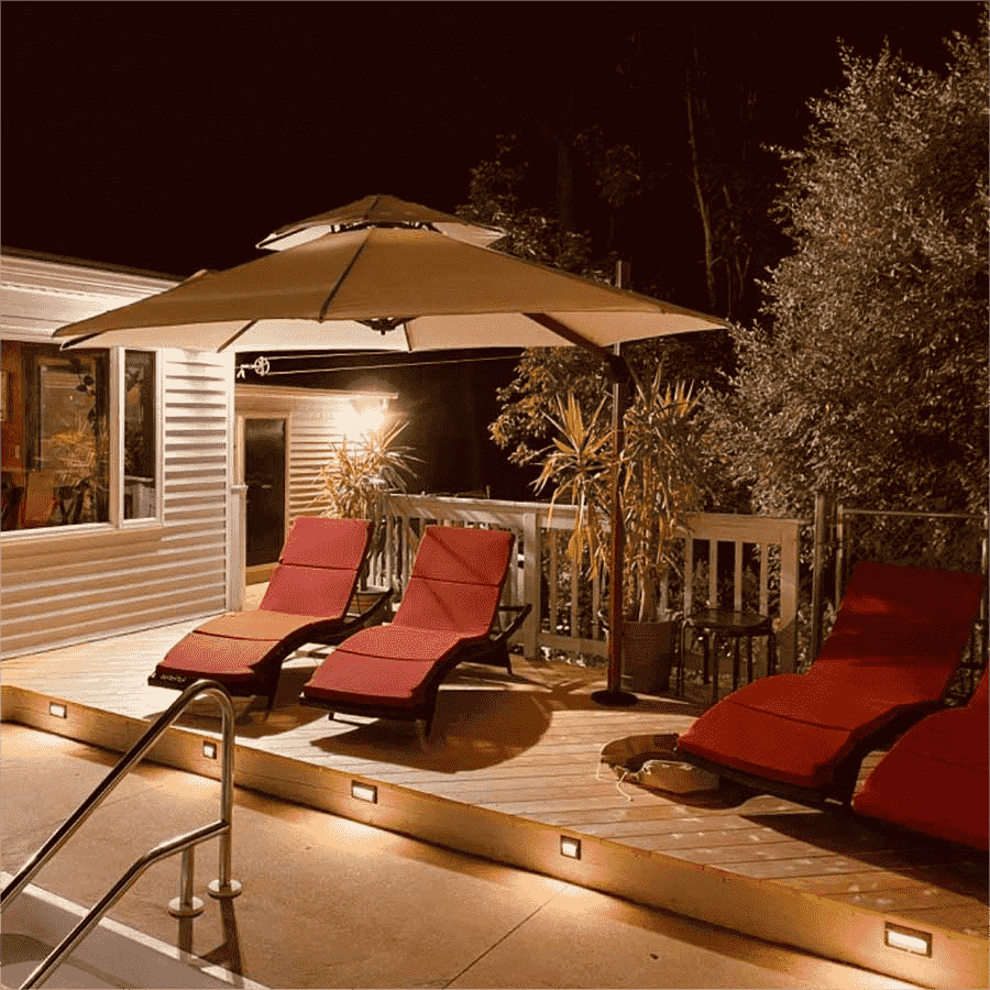 Double Top 10 / 11 / 12 / 13 ft Round Aluminum Patio Umbrella in Wood Color - Image 21