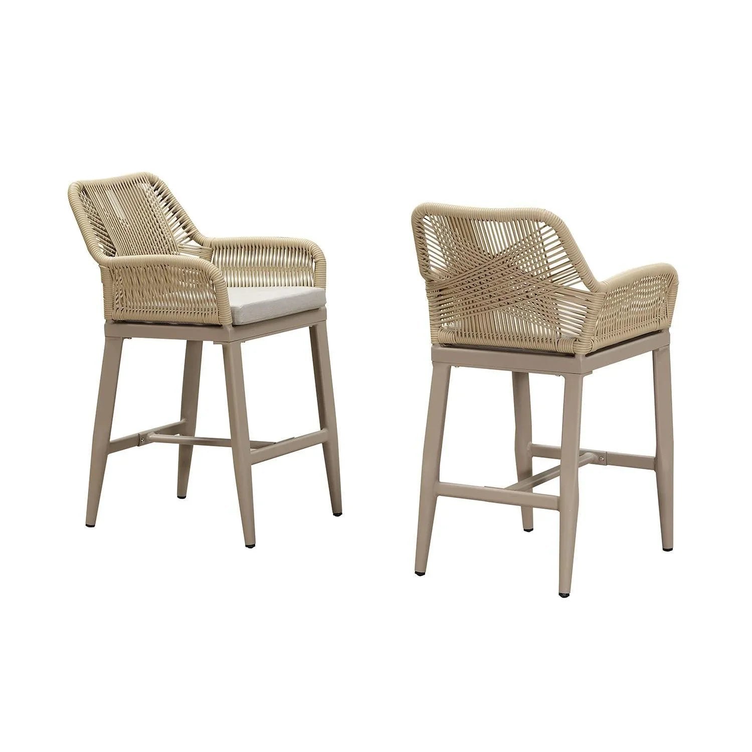 Modern Bar Stools Aluminum Bar Stool with Cushion for Indoor and Outdoor, Kitchen Island - Image 12