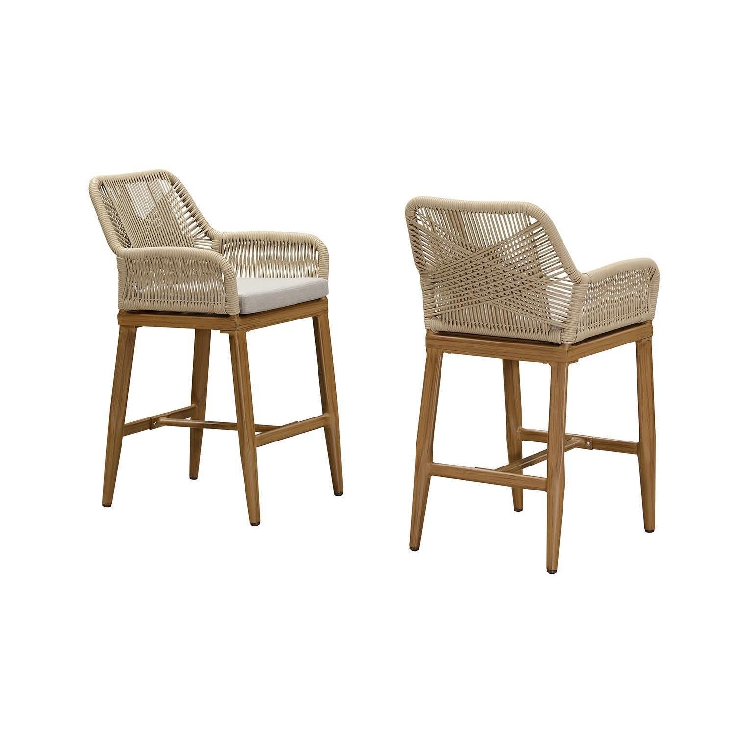 Modern Bar Stools Aluminum Bar Stool with Cushion for Indoor and Outdoor, Kitchen Island - Image 11