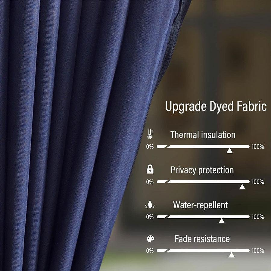 Outdoor Hardtop Gazebo for Patio Bronze Aluminum Frame Pavilion with Navy-Blue Curtain - Image 39