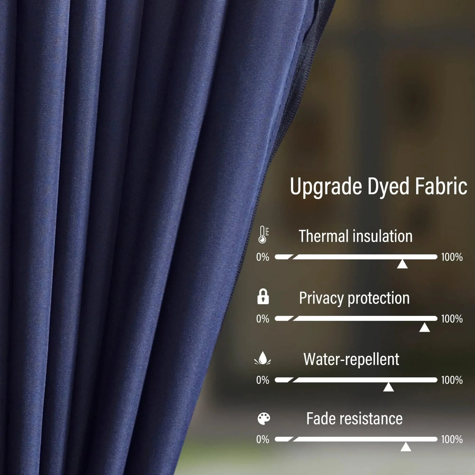 Outdoor Hardtop Gazebo for Patio Bronze Aluminum Frame Pavilion with Navy-Blue Curtain - Image 49