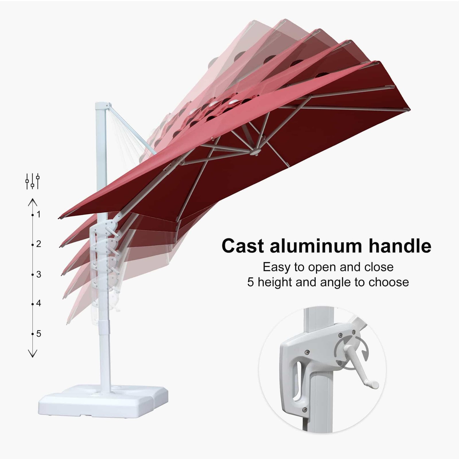 Morden White Outdoor Umbrella Premium Aluminum Patio Cantilever Pool Sun Umbrellas - Image 65
