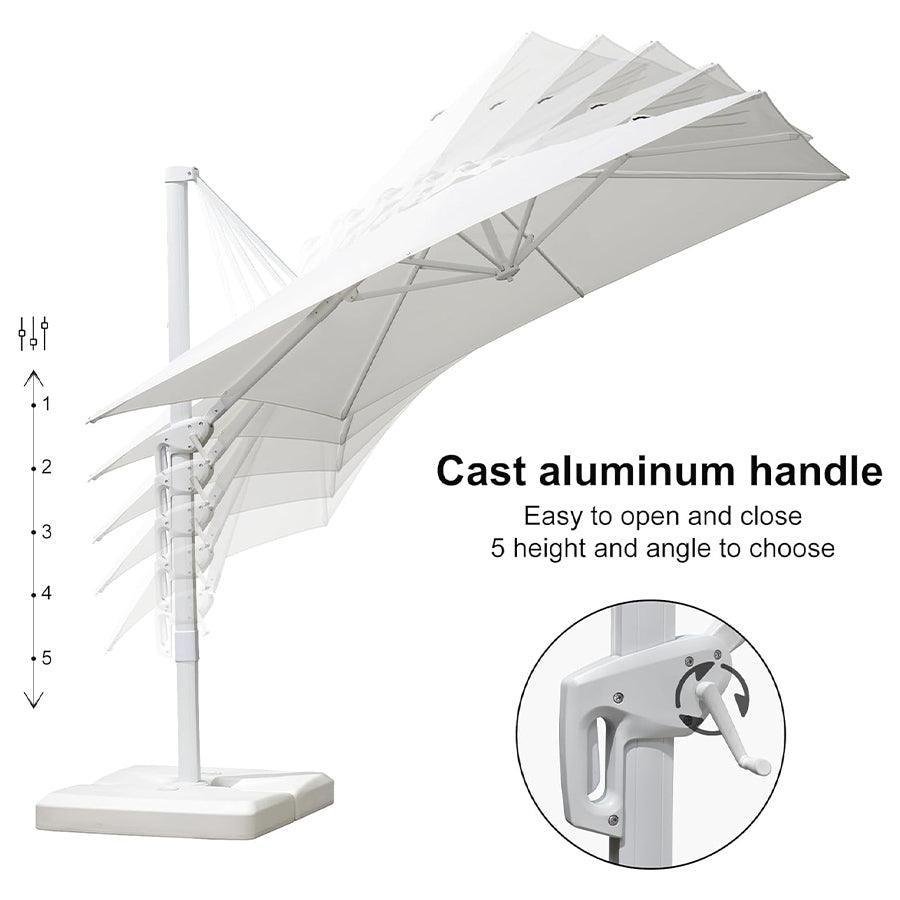 Morden White Outdoor Umbrella Premium Aluminum Patio Cantilever Pool Sun Umbrellas - Image 9