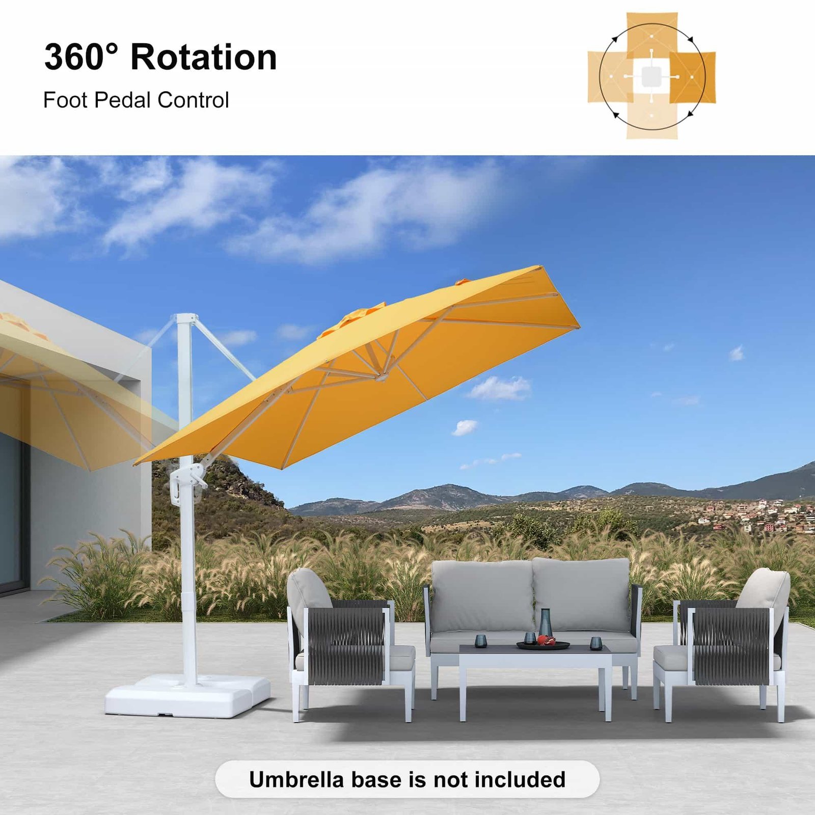 Morden White Outdoor Umbrella Premium Aluminum Patio Cantilever Pool Sun Umbrellas - Image 83