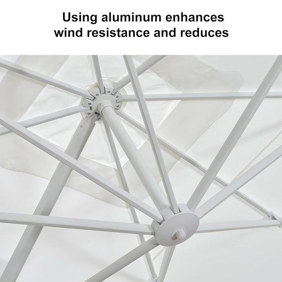 Morden White Outdoor Umbrella Premium Aluminum Patio Cantilever Pool Sun Umbrellas - Image 6