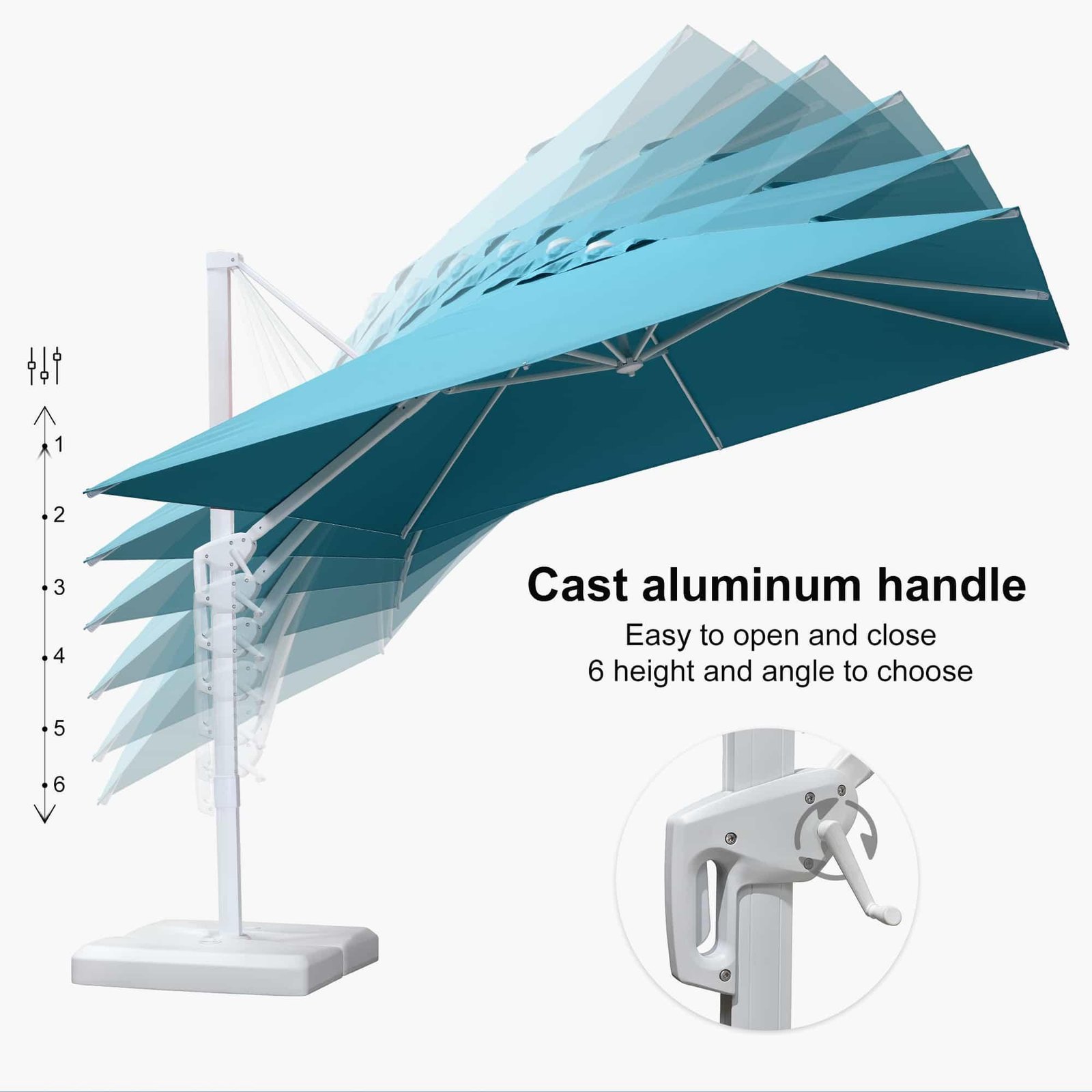 Morden White Outdoor Umbrella Premium Aluminum Patio Cantilever Pool Sun Umbrellas - Image 94