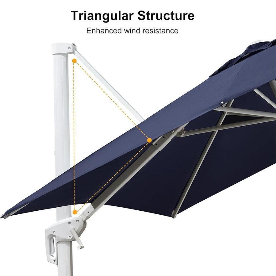 Morden White Outdoor Umbrella Premium Aluminum Patio Cantilever Pool Sun Umbrellas - Image 24