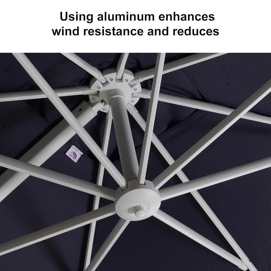 Morden White Outdoor Umbrella Premium Aluminum Patio Cantilever Pool Sun Umbrellas - Image 27