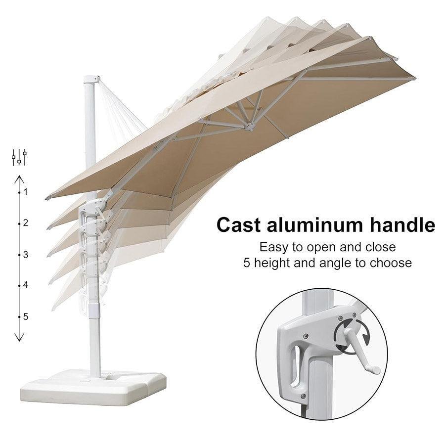 Morden White Outdoor Umbrella Premium Aluminum Patio Cantilever Pool Sun Umbrellas - Image 12