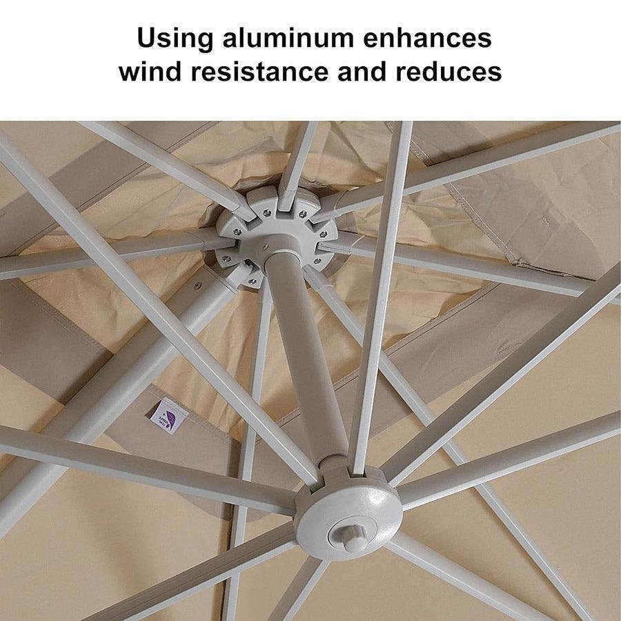 Morden White Outdoor Umbrella Premium Aluminum Patio Cantilever Pool Sun Umbrellas - Image 14